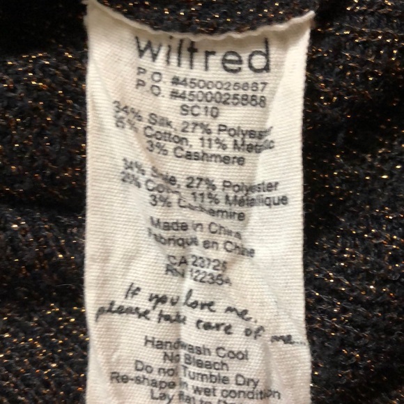 Wilfred Brown/Gold Glitter Silk & Cashmere Cardigan - Picture 15 of 15